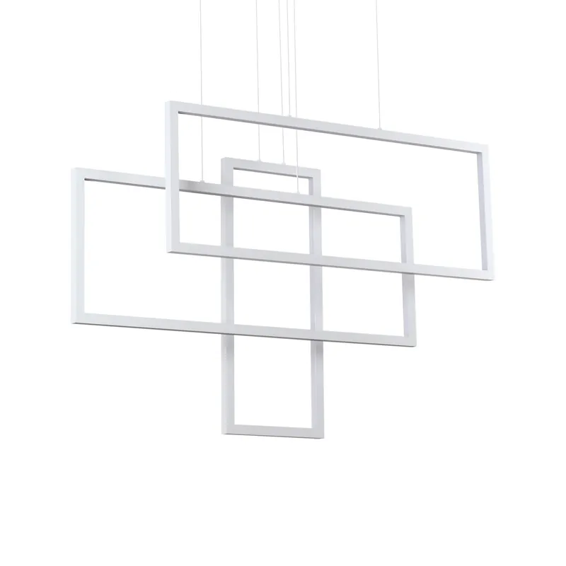 Lampada a sospensione a led con 3 diffusori rettangolari in acrilico - 30W - Lumen 10050 - 3000k Luce Calda - IP20 Compra Oggi Stesso
