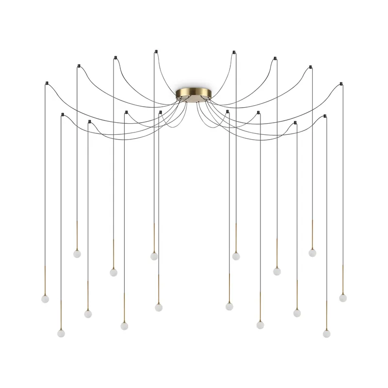 Ultima Occasione Lampada a sospensione con corpo in metallo e 16 diffusori led in acrilico - 16W - Lumen 1300 - 3000k Luce Calda - IP20