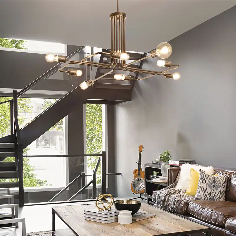 Lampada a sospensione in metallo dal design moderno con 8 lampadine - 60W - IP20 Acquista Ora