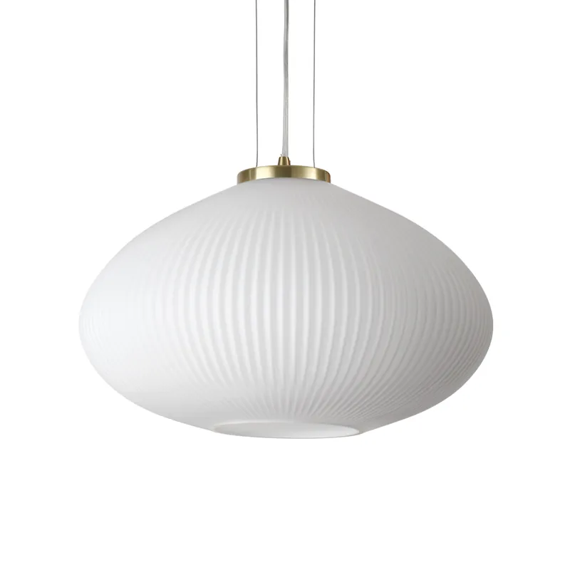 Lampada a sospensione in metallo placato e diffusore in vetro grande - 60W - IP20 Spedito Oggi