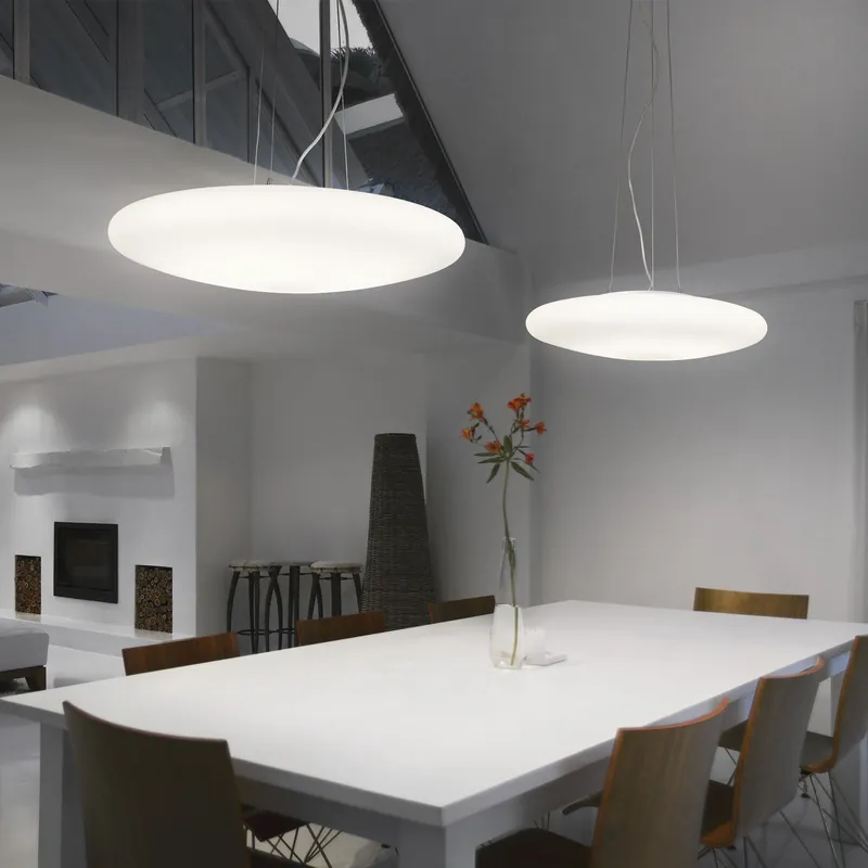 Quantità Limitata Lampada a sospensione con struttura in metallo e diffusore in vetro piccolo - 42W - IP20