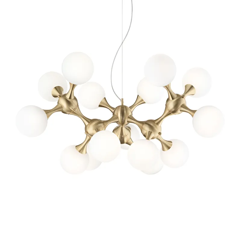 Lampada a sospensione moderna in metallo con 15 diffusori in vetro acidato - 28W - IP20 Scelto Dai Clienti