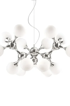 A Buon Prezzo Lampada a sospensione moderna in metallo con 15 diffusori in vetro acidato - 28W - IP20