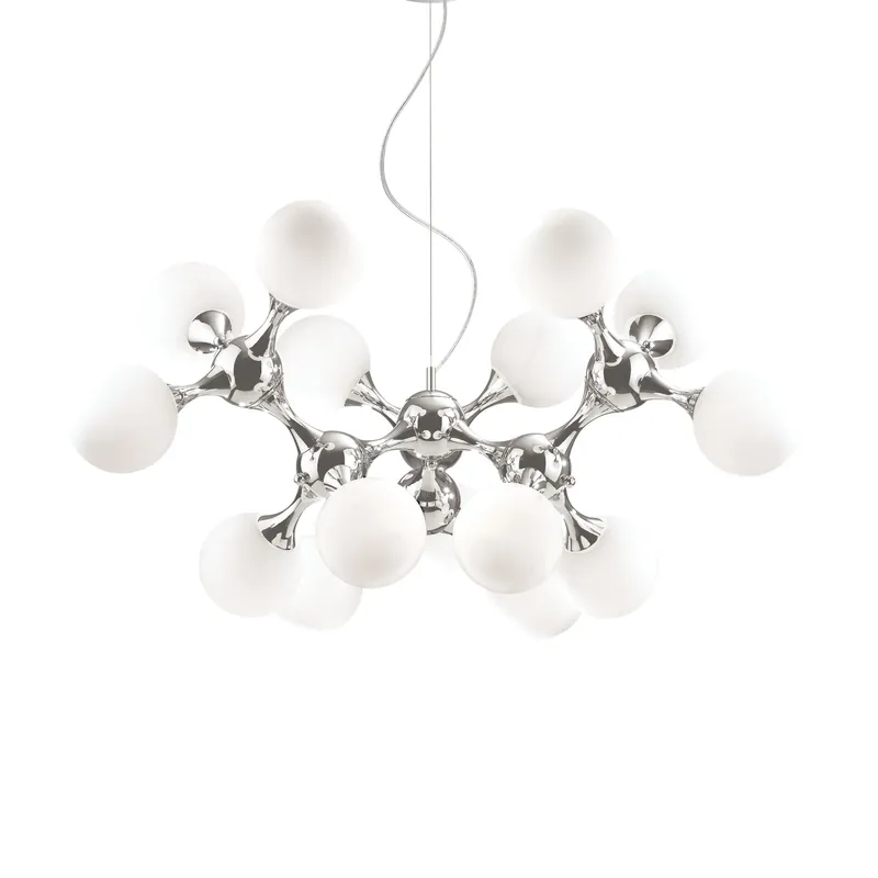 A Buon Prezzo Lampada a sospensione moderna in metallo con 15 diffusori in vetro acidato - 28W - IP20