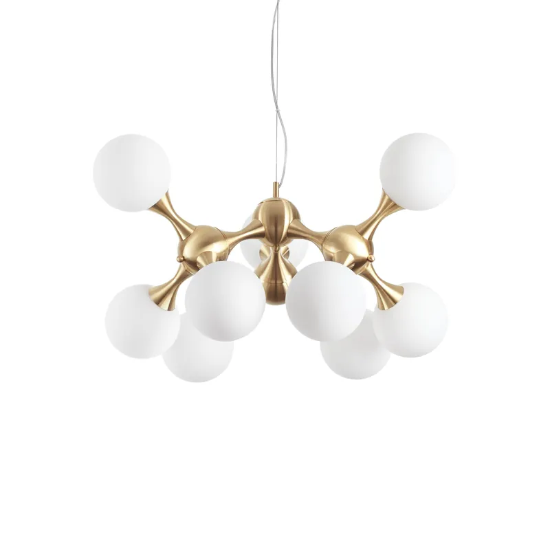 Acquista Ora Lampada a sospensione moderna in metallo con 9 diffusori in vetro acidato - 8W - IP20