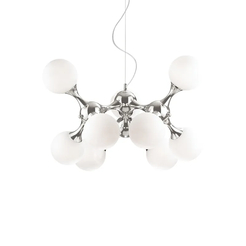 Lampada a sospensione moderna in metallo con 9 diffusori in vetro acidato - 8W - IP20 Economico