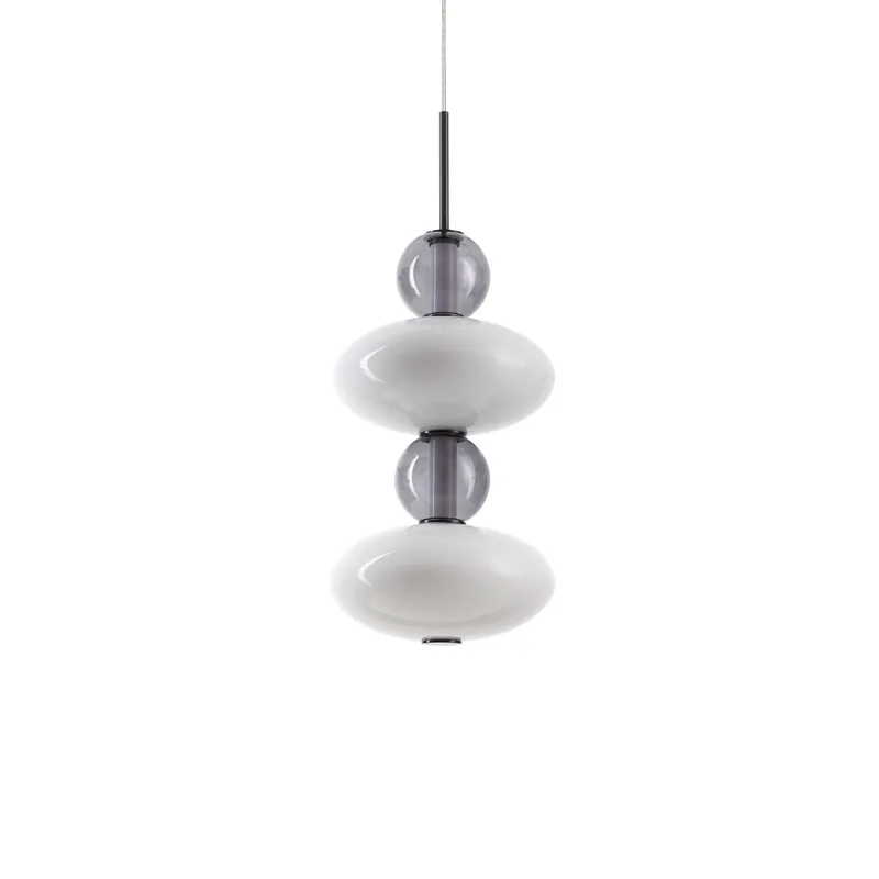 Lampada a sospensione in metallo con diffusore a led in vetro design elegante - 4W - Lumen 4550 - 3000k Luce Calda - IP20 Subito Disponibile