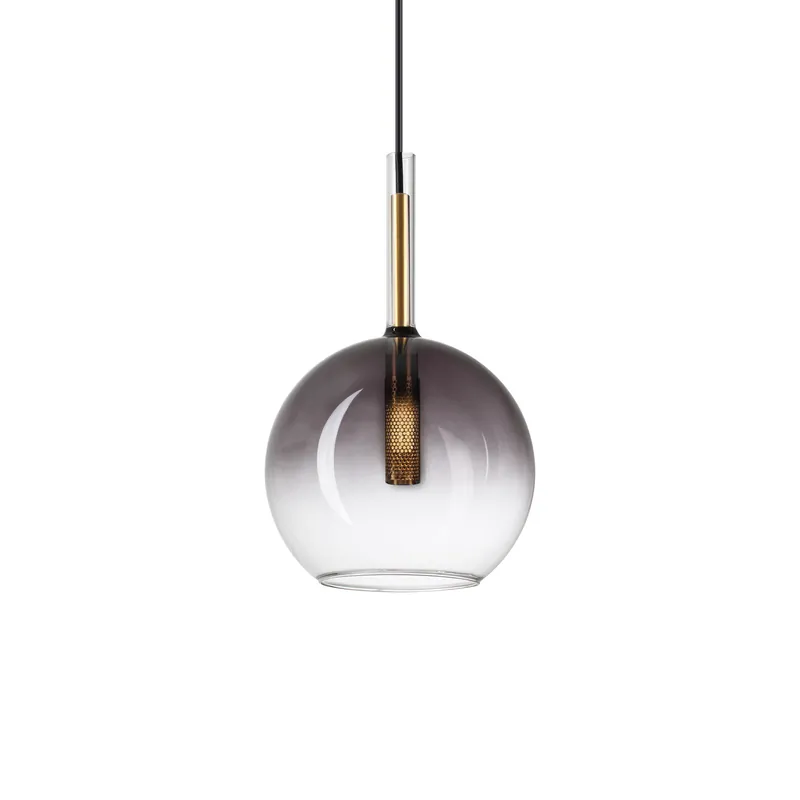 Lampada a sospensione in metallo placato oro e diffusore a sfera in vetro - 28W - IP20 Nuovo Arrivo