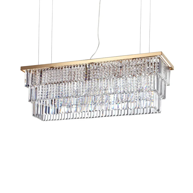 Lampada a sospensione elegante con diffusore rettangolare con cristalli pendenti - 40W - IP20 Offerta