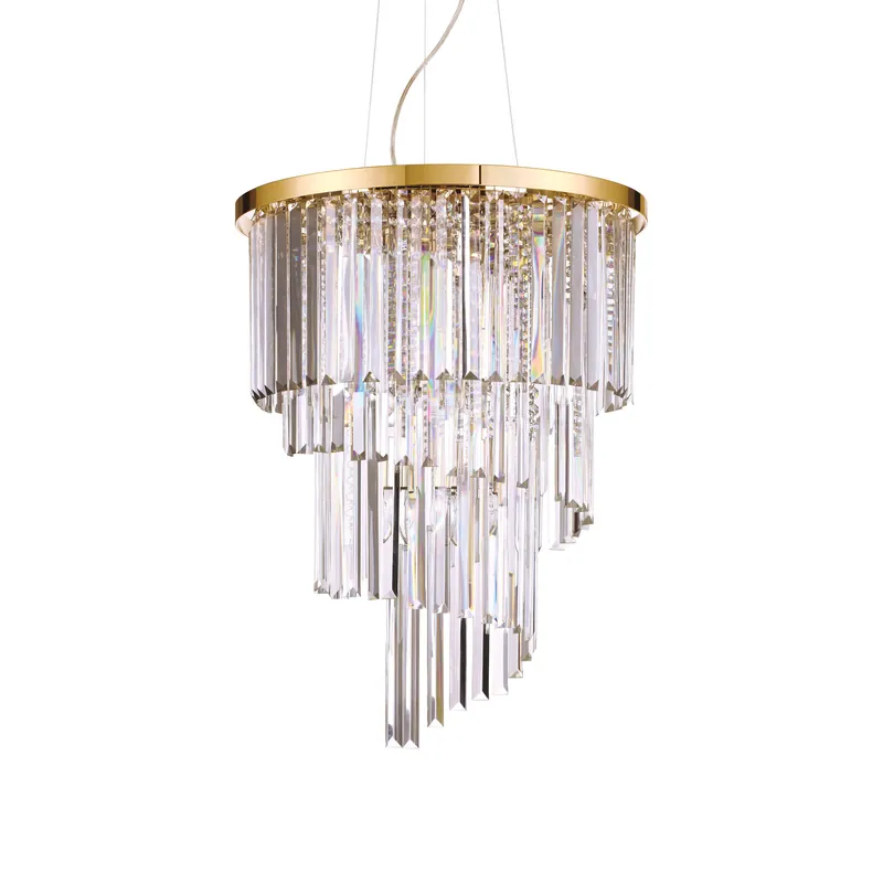 Saldi Lampada a sospensione elegante diffusore grande rotondo con cristalli pendenti - 40W - IP20