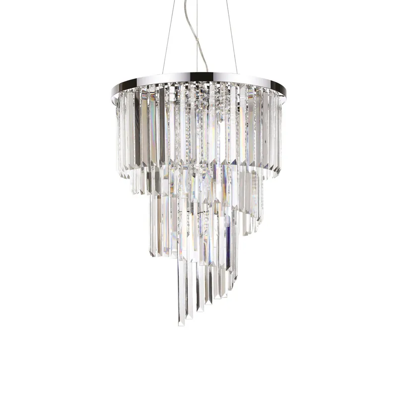 Professionale Lampada a sospensione elegante diffusore grande rotondo con cristalli pendenti - 40W - IP20