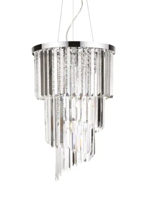 Acquista Ora Lampada a sospensione elegante diffusore rotondo con cristalli pendenti - 40W - IP20