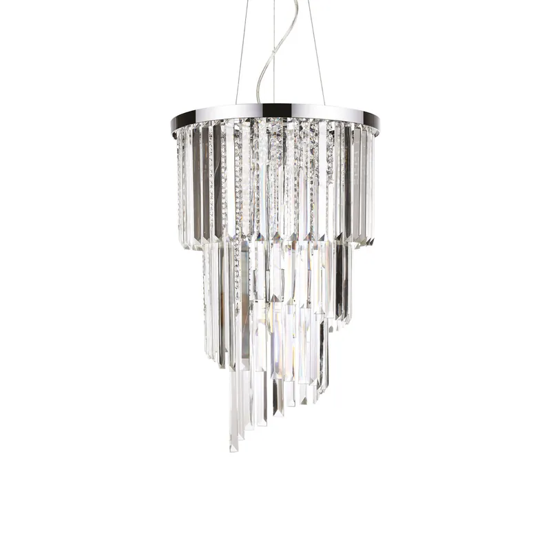 Acquista Ora Lampada a sospensione elegante diffusore rotondo con cristalli pendenti - 40W - IP20