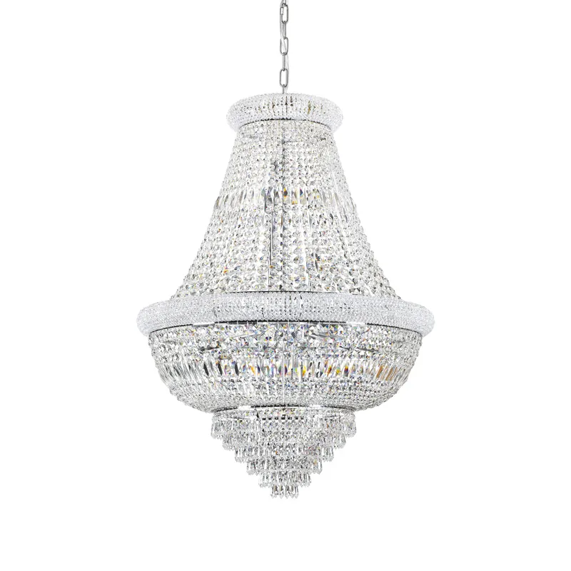 Reso Gratuito Lampadario grande classico con struttura in metallo e elementi in cristallo - 28W - IP20