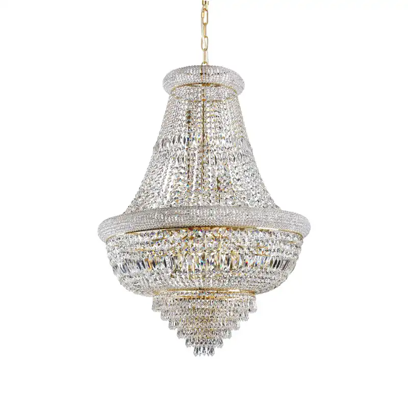 Lampadario grande classico con struttura in metallo e elementi in cristallo - 28W - IP20 Prezzo Conveniente