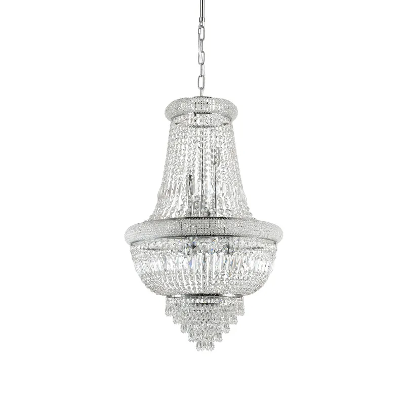 Lampadario classico con struttura in metallo e elementi in cristallo - 28W - IP20 Compra Oggi Stesso