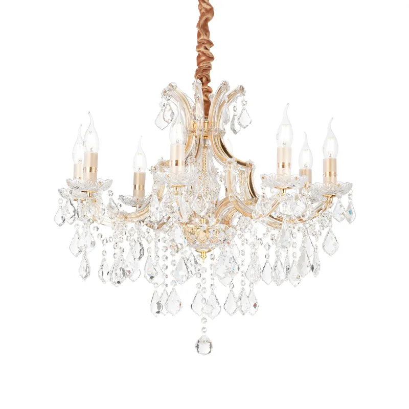 Lampadario piccolo in metallo elementi decorativi in vetro soffiato e cristallo - 40W - IP20 Compra Oggi Stesso