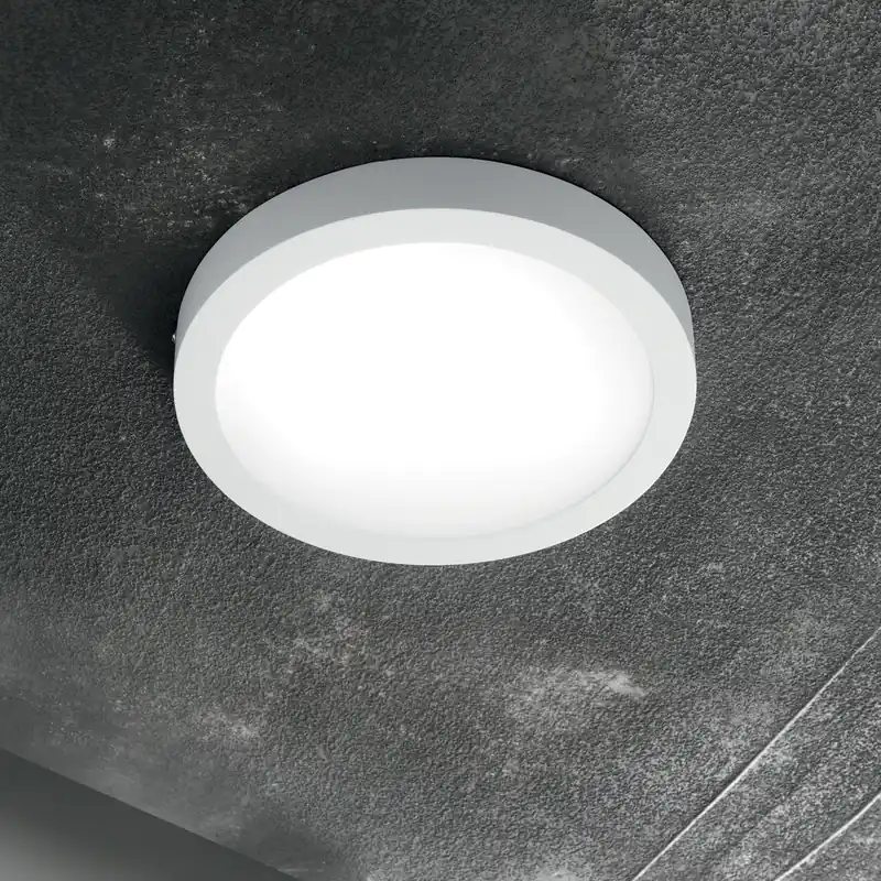 Plafoniera led rotonda piccola con struttura in acciaio e diffusore in acrilico - 17W - Lumen 1800 - 3000k Luce Calda - IP20 Direttamente Dal Produttore