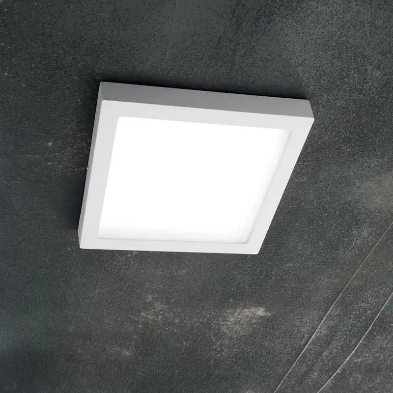 Plafoniera led quadarata piccola struttura in acciaio e diffusore in acrilico - 17W - Lumen 1900 - 4000k Luce Naturale - IP20 Prezzo Di Fabbrica
