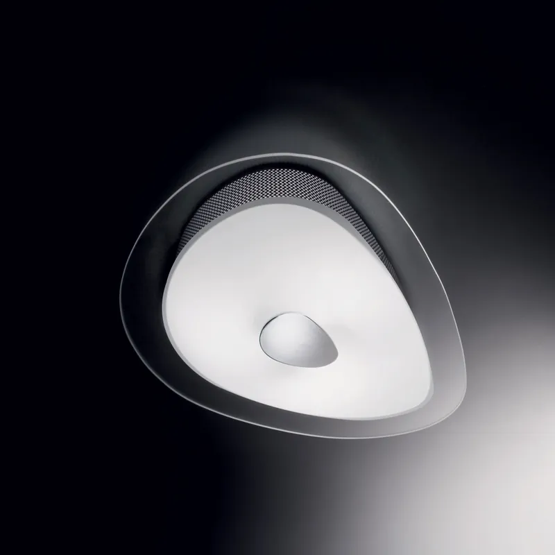 Plafoniera media con struttura in metallo smaltato e diffusore in vetro - 60W - IP20 Più Venduto
