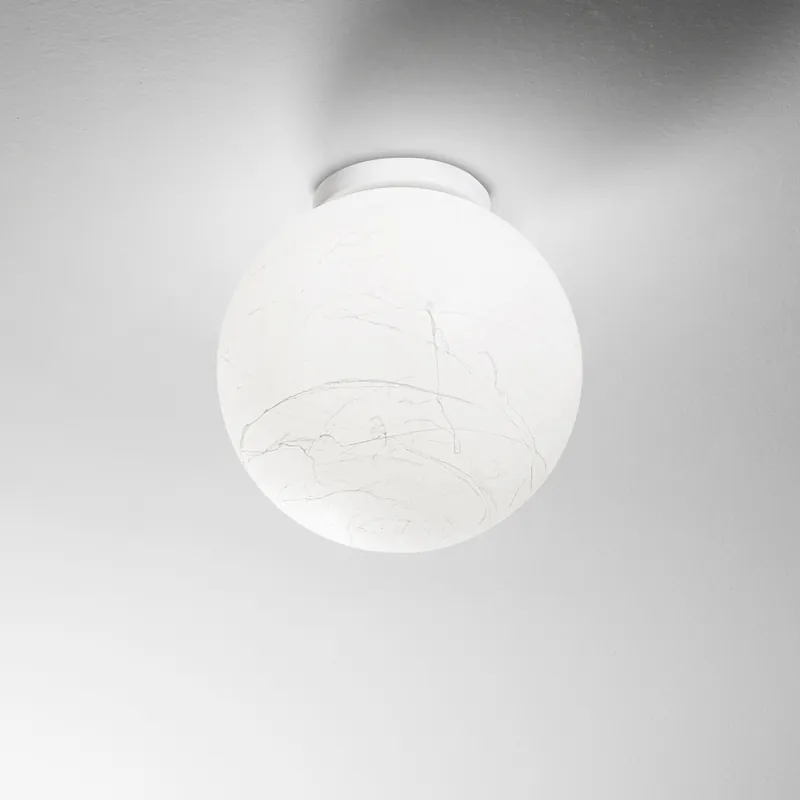 Plafoniera con base in metallo e diffusore a boccia in policarbonato - 25W - IP20 Compra Adesso