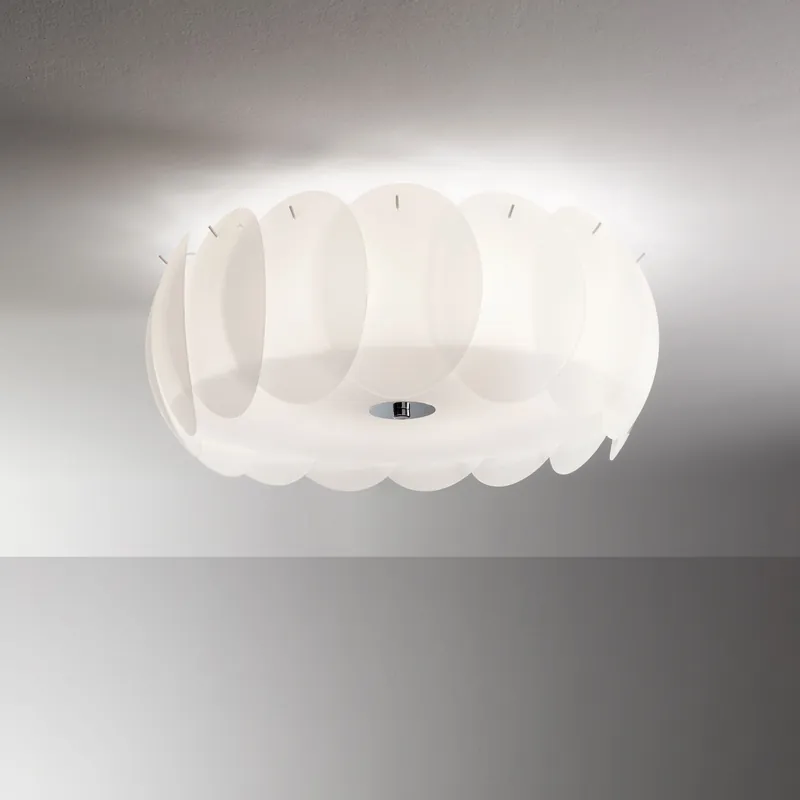 Plafoniera in metallo diffusore con lastre di vetro dal design moderno - 60W - IP20 Spedizione Espresso
