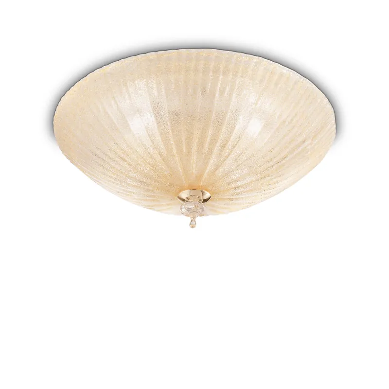 Plafoniera grande struttura in metallo e diffusore in vetro rotondo - 60W - IP20 Miglior Prezzo