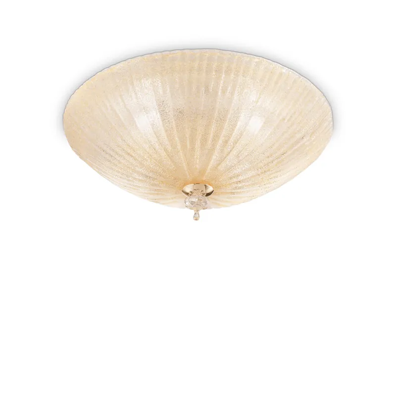 Super Prezzo Plafoniera media struttura in metallo e diffusore in vetro rotondo - 60W - IP20