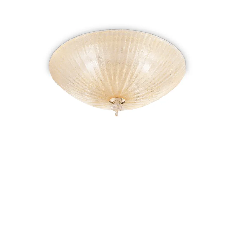 Professionale Plafoniera piccola struttura in metallo e diffusore in vetro rotondo - 60W - IP20