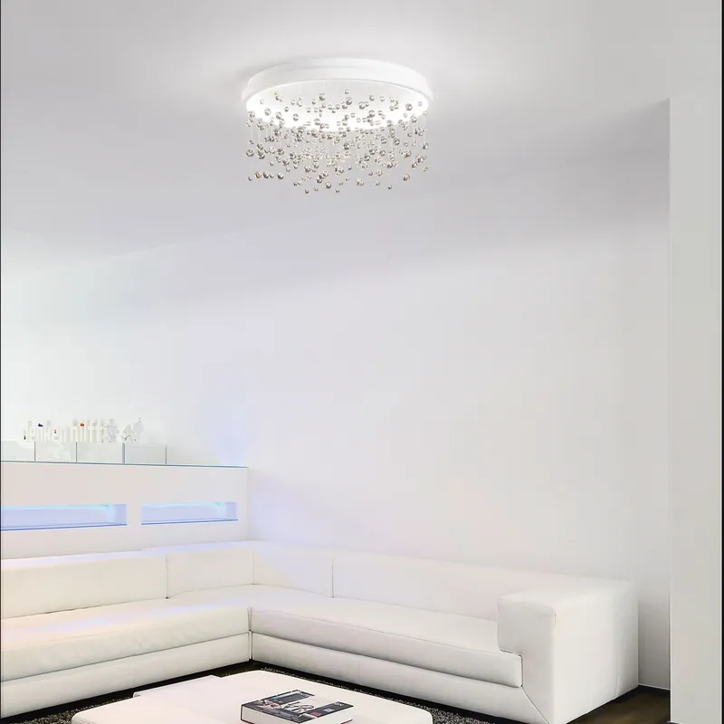 Super Prezzo Plafoniera a LED media struttura in metallo e devorazioni in perle di vetro - 56W - Lumen 5450 - 3000k Luce Calda - IP20