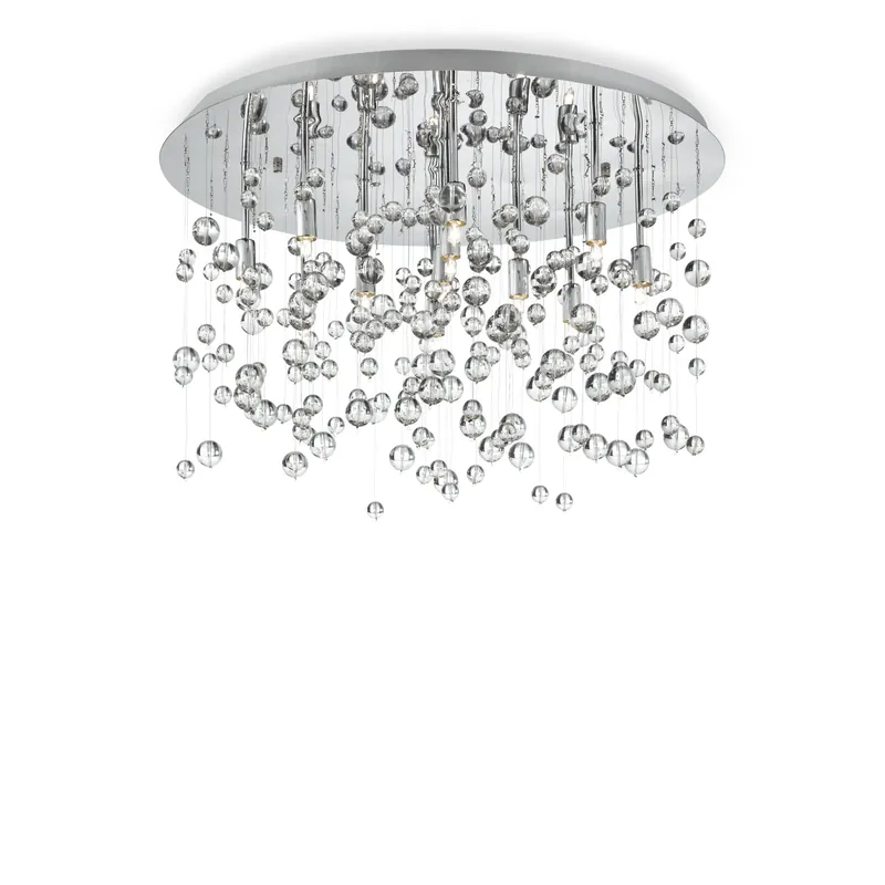 Plafoniera piccola in metallo placcato e pendenti con sfere di vetro - 40W - IP20 Occasione Imperdibile