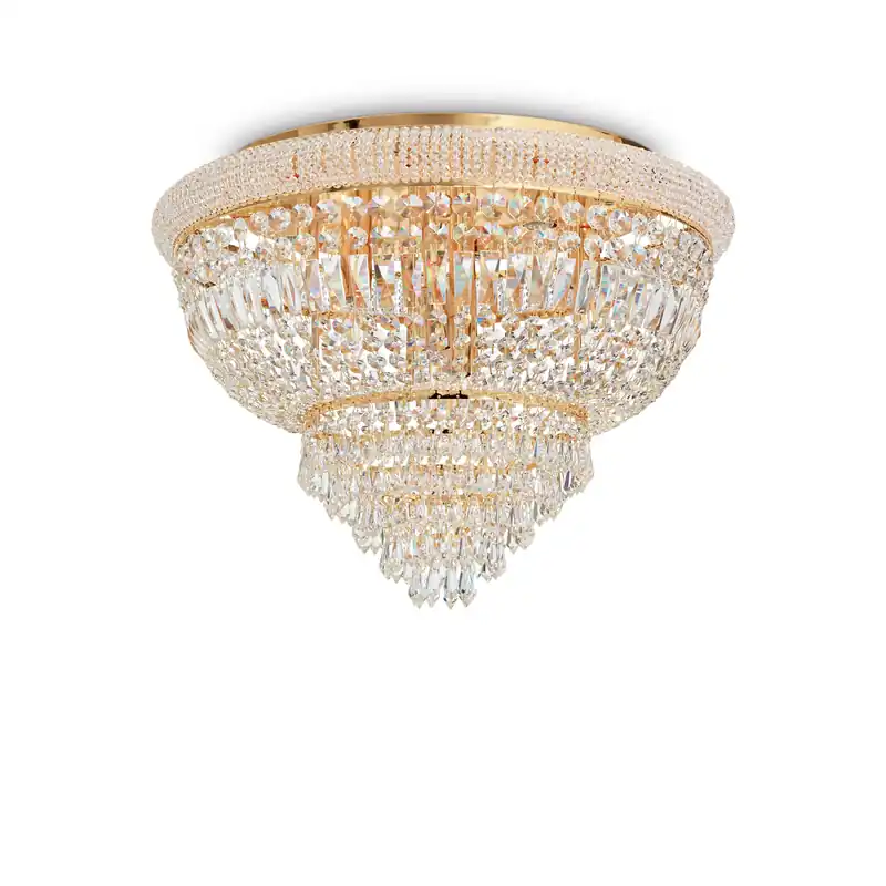 Plafoniera grande in metallo e dettagli decorativi in cristallo - 28W - IP20 Prezzo Di Fabbrica