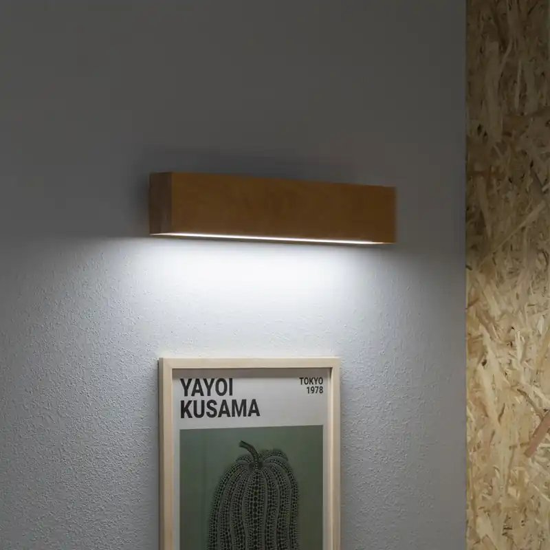 Nuovo Arrivo Applique da parete a led con struttura in alluminio e corpo in legno - 12W - Lumen 1350 - 3000k Luce Calda - IP20