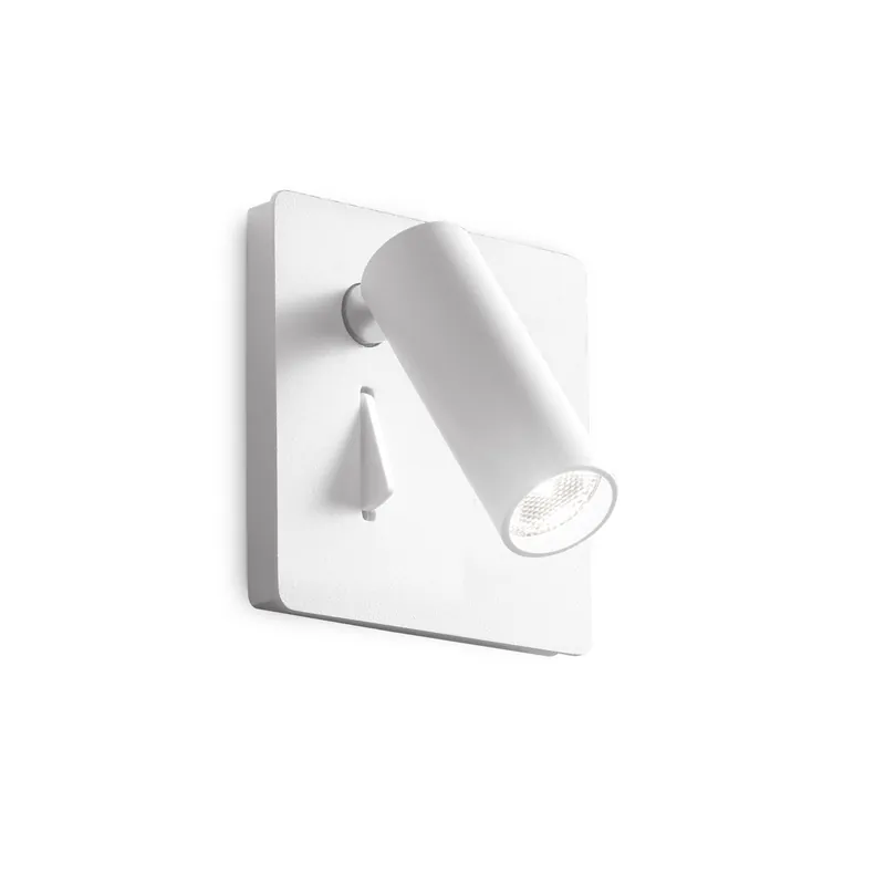 Applique da parete con base quadrata e diffusore tubolare a led orientabile - 3W - Lumen 200 - 2200k Luce Calda - IP20 Acquista Ora