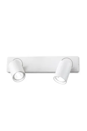 Vendita Finale Applique da parete con struttura in alluminio e 2 diffusori rotondi orientabili - 35W - IP20