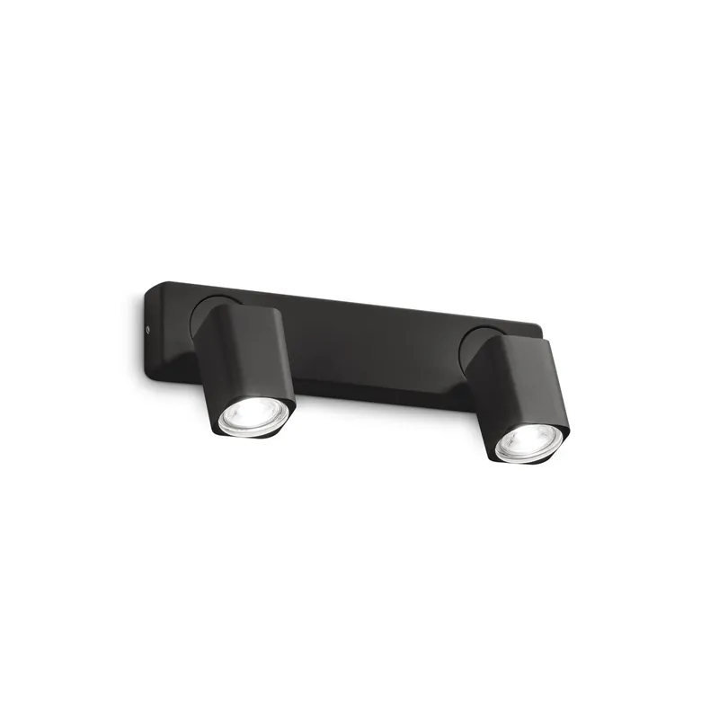 Applique da parete con struttura in alluminio e 2 diffusori quadrati orientabili - 35W - IP20 Ultime Pezzi