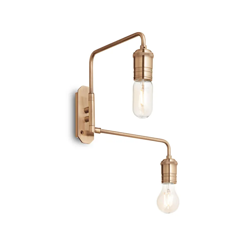 Sconto Applique da parete con struttuta in metallo placata ottone e 2 diffusori - 42W - IP20