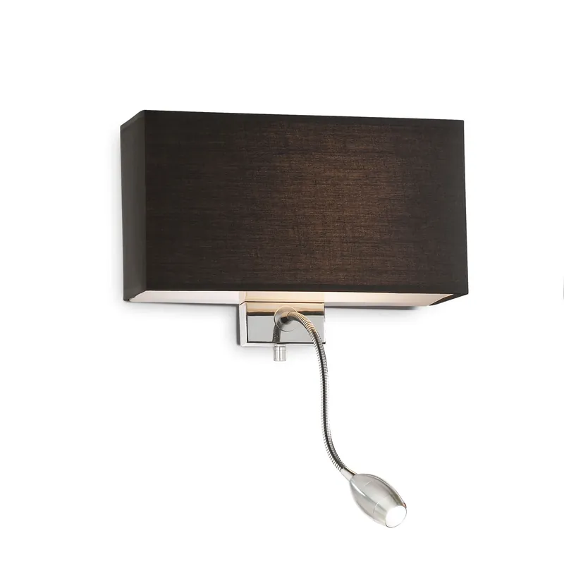 Applique da parete moderna con struttura in metallo e paralume in tessuto - 60W - Lumen 50 - 3000k Luce Calda - IP20 Acquista Ora