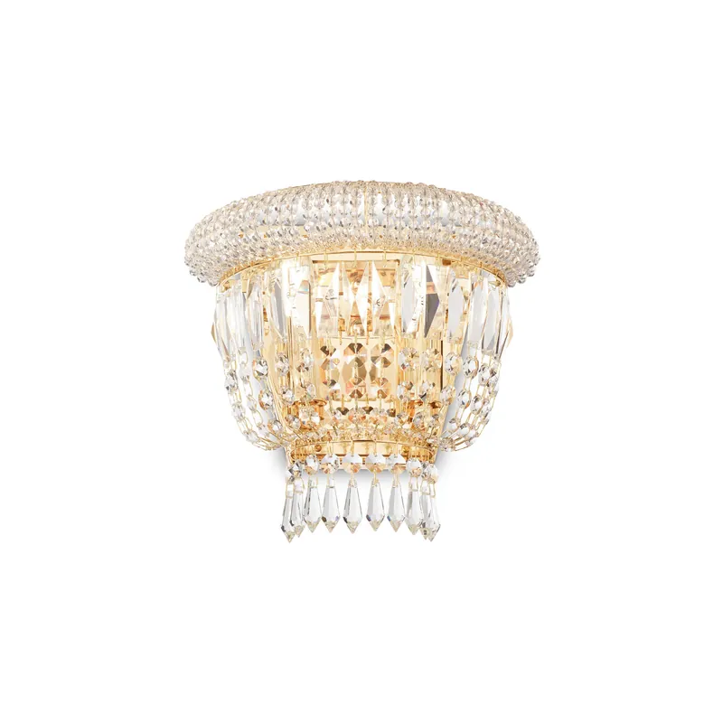 Popolare Applique da parete classica diffusore con perle ottagoni e prismi in cristallo - 28W - IP20