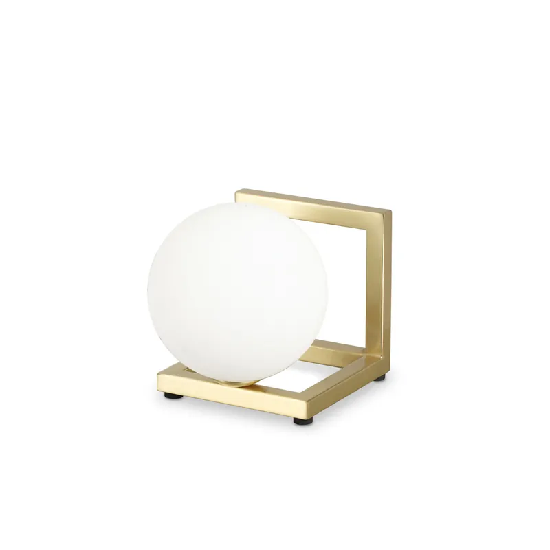 Lampda da tavolo di design con struttura in metallo e diffusore in vetro - 28W - IP20 Super Prezzo
