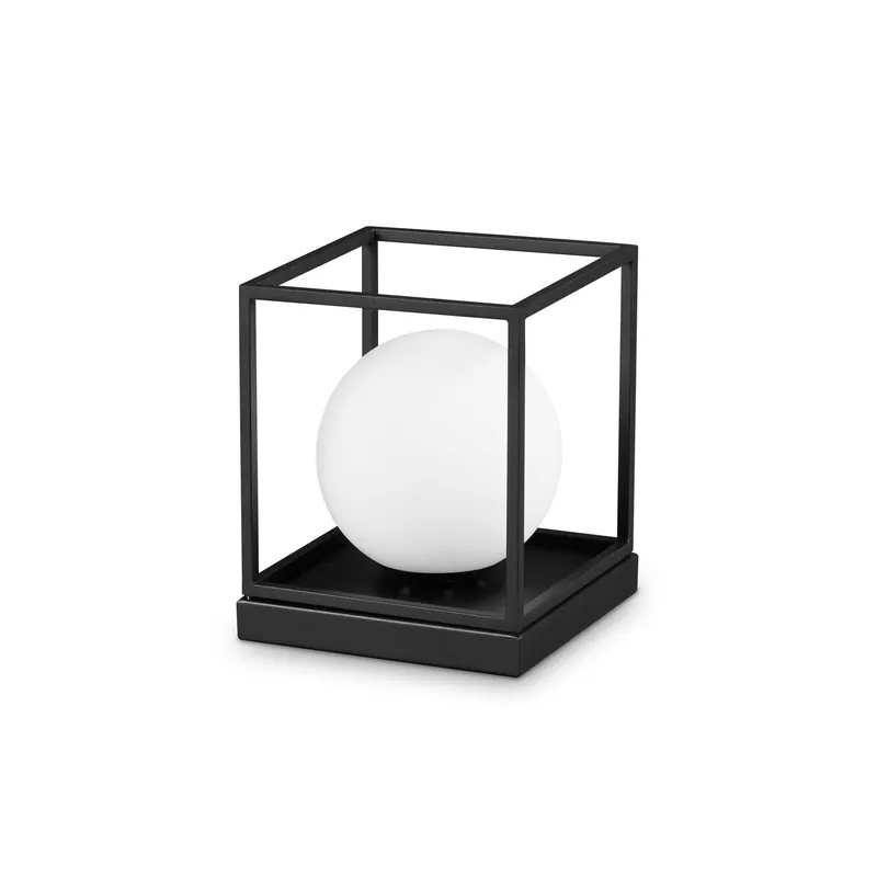 Spedito Oggi Lampda da tavolo di design con struttura in metallo e diffusore in vetro - 28W - IP20