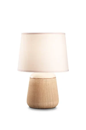 Vendita Finale Lampada da tavolo con struttura in ceramica e diffusore in tessuto - 40W - IP20