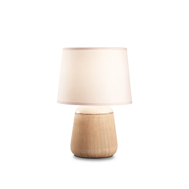Vendita Finale Lampada da tavolo con struttura in ceramica e diffusore in tessuto - 40W - IP20