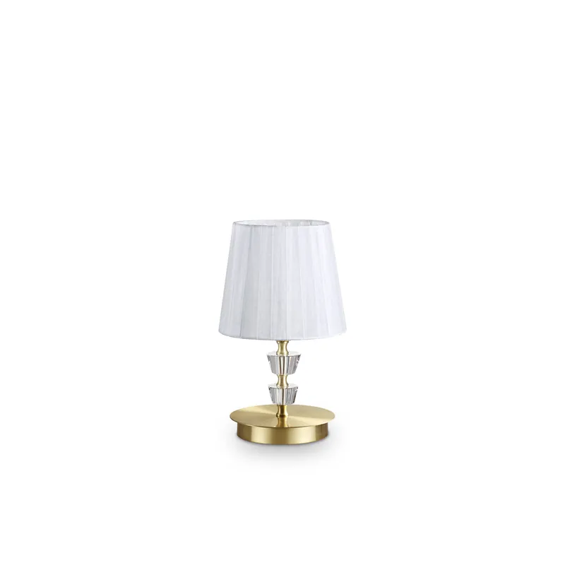 Lampada da comodino in metallo e cristallo e paralume in organza - 28W - IP20 Più Venduto