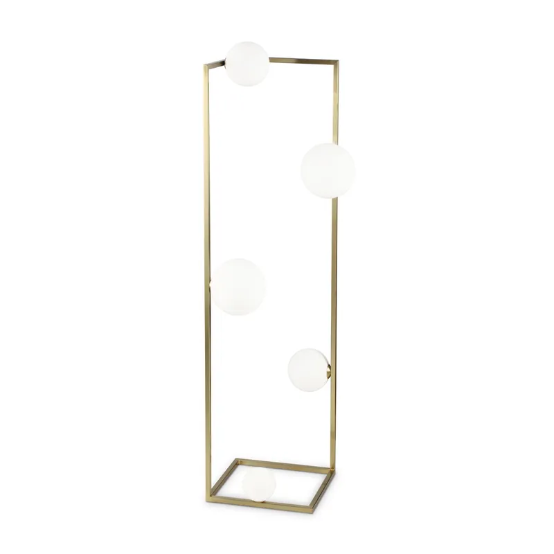 Lampada da terra moderna in metallo con 4 diffusori in vetro soffiato - 28W - IP20 Promo Stagionale