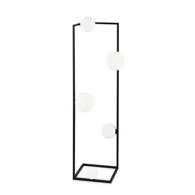 Lampada da terra moderna in metallo con 4 diffusori in vetro soffiato - 28W - IP20 Sconto