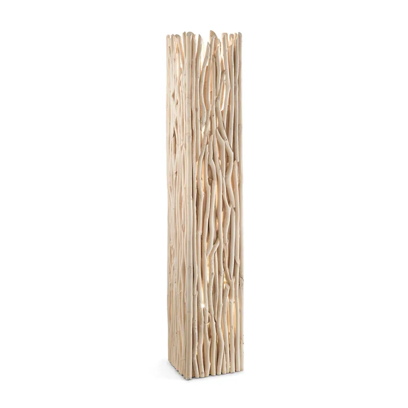 Offerta Del Giorno Piantana rustica struttura in metallo e rami decorativi in legno - 60W - IP20