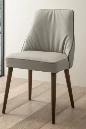 Sedia in Pelle di Design con gambe in legno Jolly Wood Offerta Lampo
