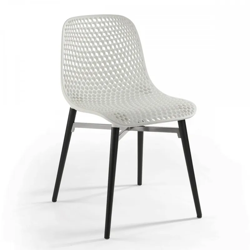 Popolare Sedia con scocca in plastica e gambe in legno Next