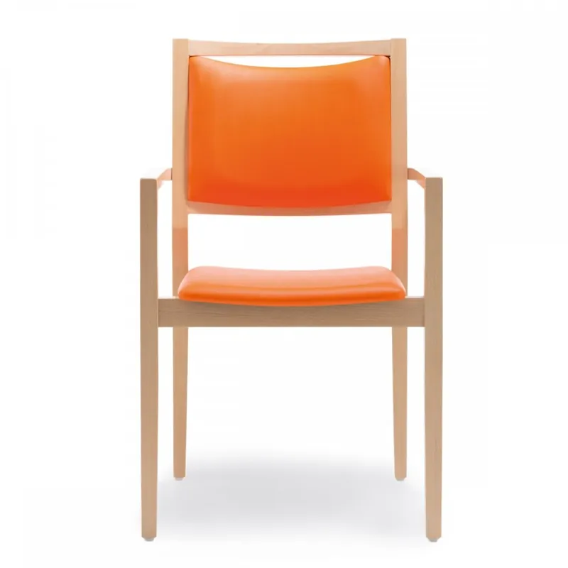 Ultimissimo Modello Sedia impilabile con braccioli in legno Sunny 1B